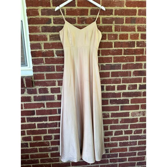 Show Me Your MuMu Faith Maxi Dress in Champagne Luxe Satin Bridesmaid - Picture 2 of 15